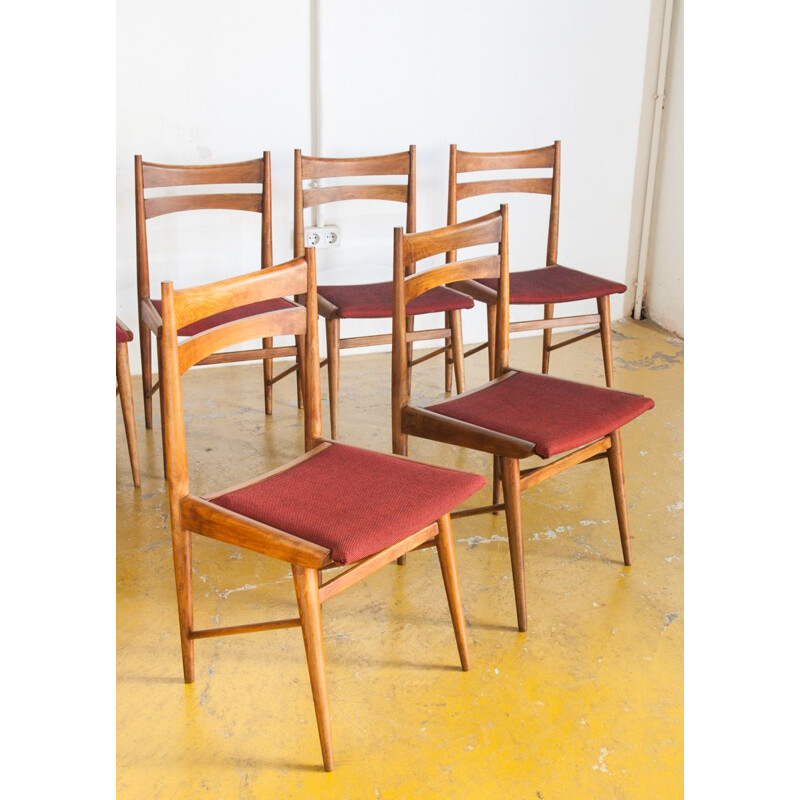 Set de 6 chaises vintage scandinave Espagne 1960