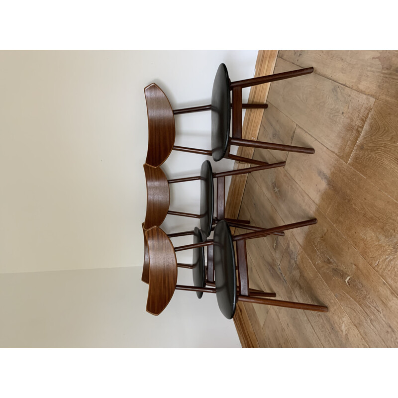 Set Of 4 of vintage Teak Chairs Louis Van Teeffelen 