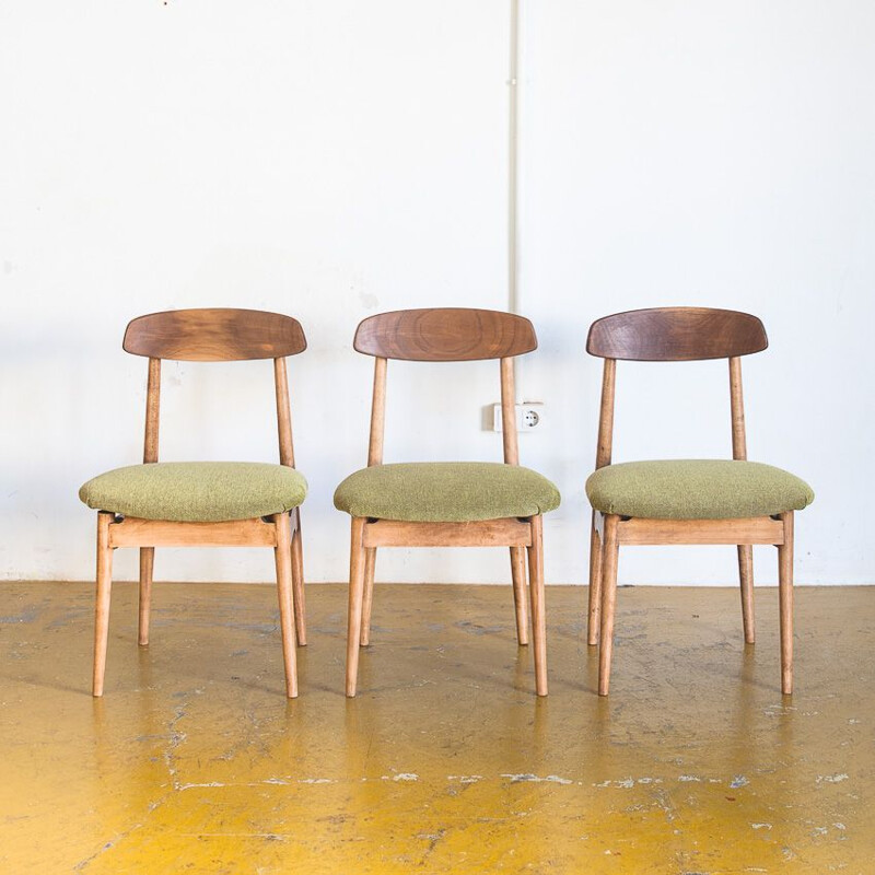 Set de 3 chaises vintage scandinave Espagne, 1960