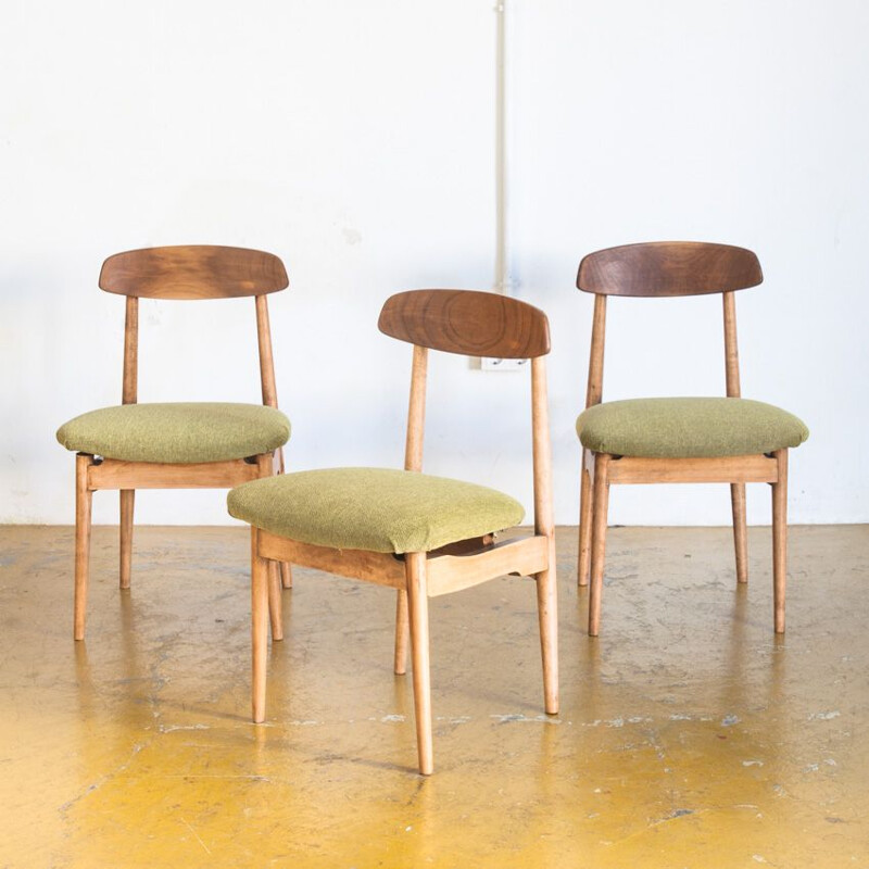 Set of 3 vintage chairs Scandinavian Spain 1960