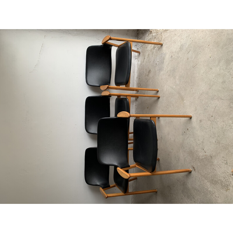 Set Of 4 vintage Dining Chairs By Cees Braakman For Pastoe, 1950s