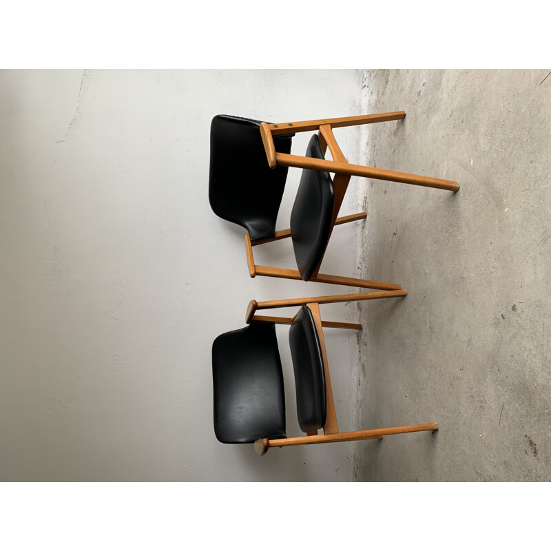 Set Of 4 vintage Dining Chairs By Cees Braakman For Pastoe, 1950s