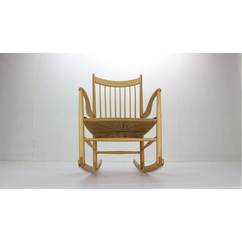 Vintage Rocking Chair Hans Wegner Beechwood J16, Denmark 1960s