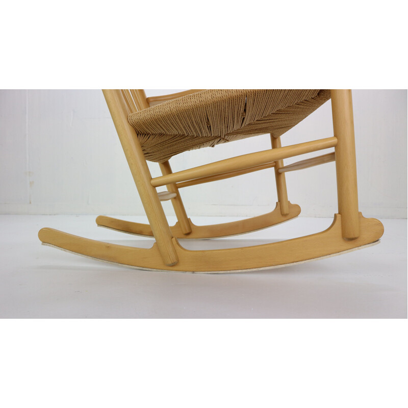 Vintage Rocking Chair Hans Wegner Beechwood J16, Denmark 1960s