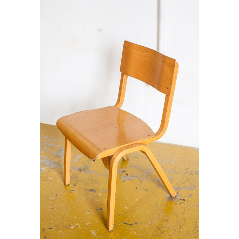 Pair of vintage UK school chairs, 1970