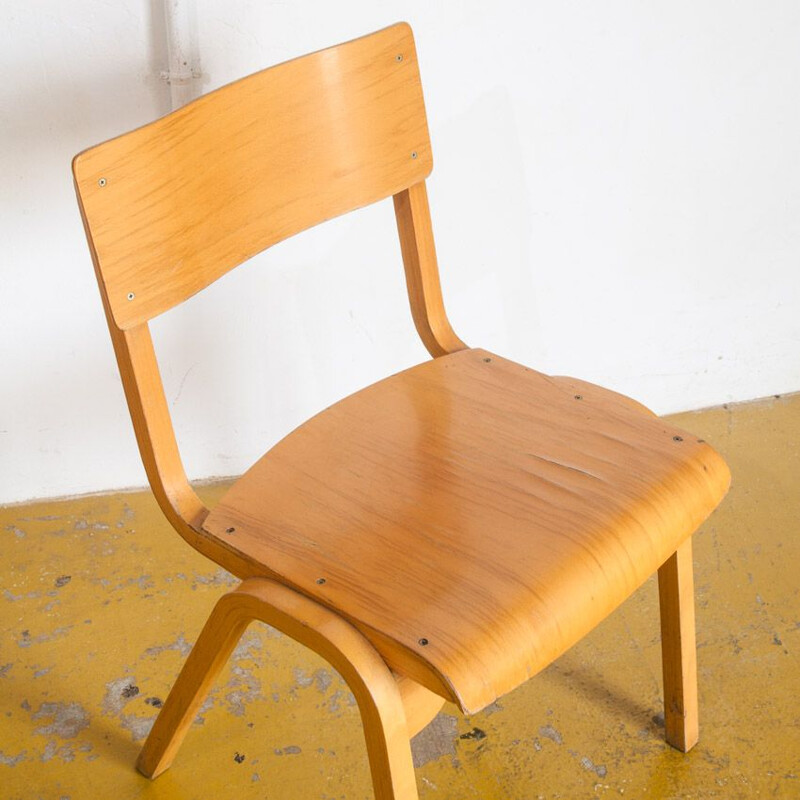 Pair of vintage UK school chairs, 1970