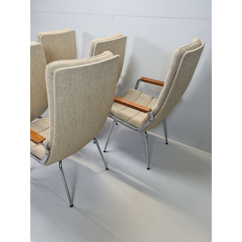 Set of 6 Vintage Armchairs with high backrests by Geoffrey Harcourt for Artifort, 1960s