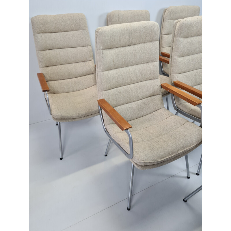 Set of 6 Vintage Armchairs with high backrests by Geoffrey Harcourt for Artifort, 1960s