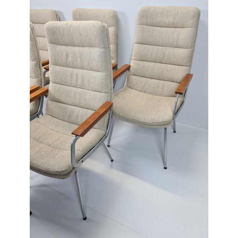 Set of 6 Vintage Armchairs with high backrests by Geoffrey Harcourt for Artifort, 1960s