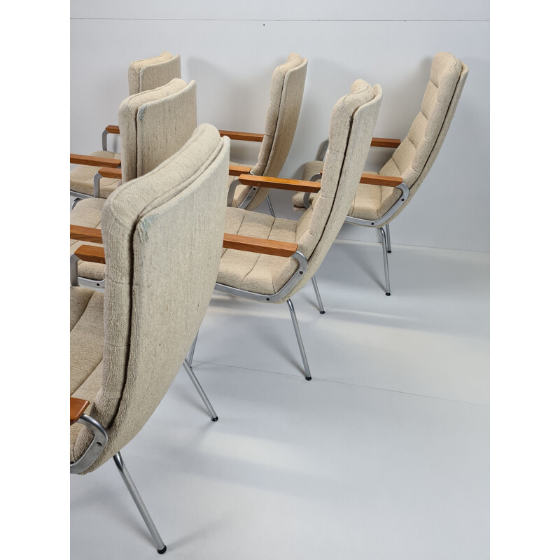 Set of 6 Vintage Armchairs with high backrests by Geoffrey Harcourt for Artifort, 1960s