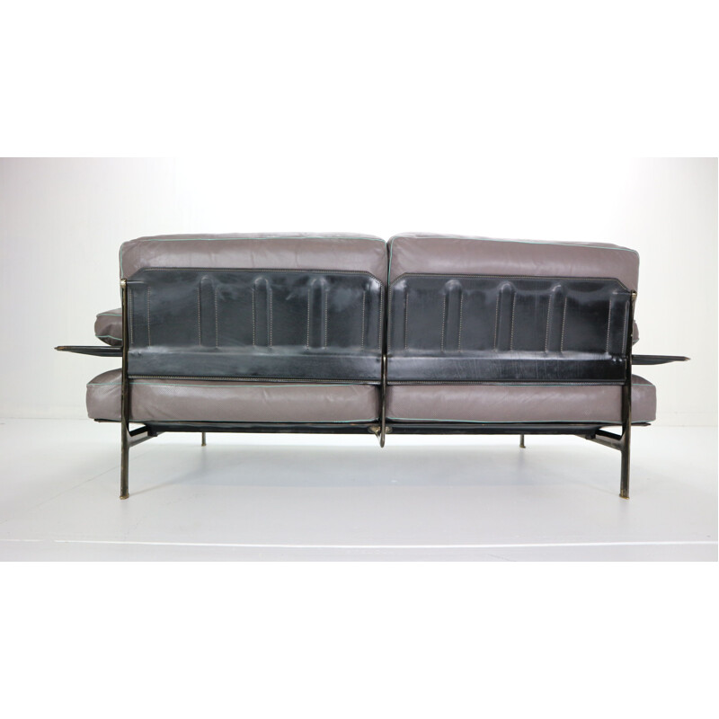 Vintage leather sofa Antonio Citterio & Paolo Nava Italian 1979