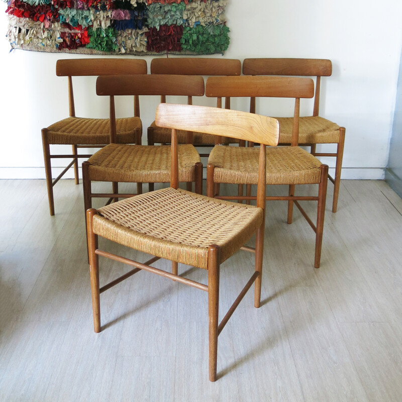 Set of 6 Scandinavian dining chairs, Arne HOVMAND OLSEN - 1960s