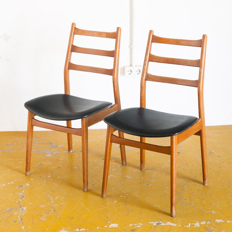 Pair of vintage chairs scandinavian France 1960