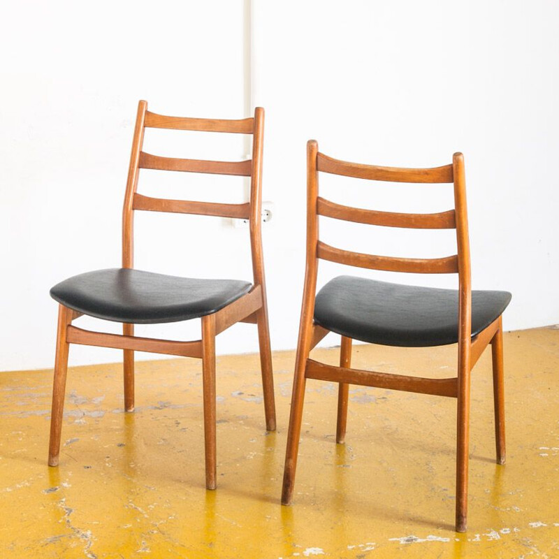 Pair of vintage chairs scandinavian France 1960