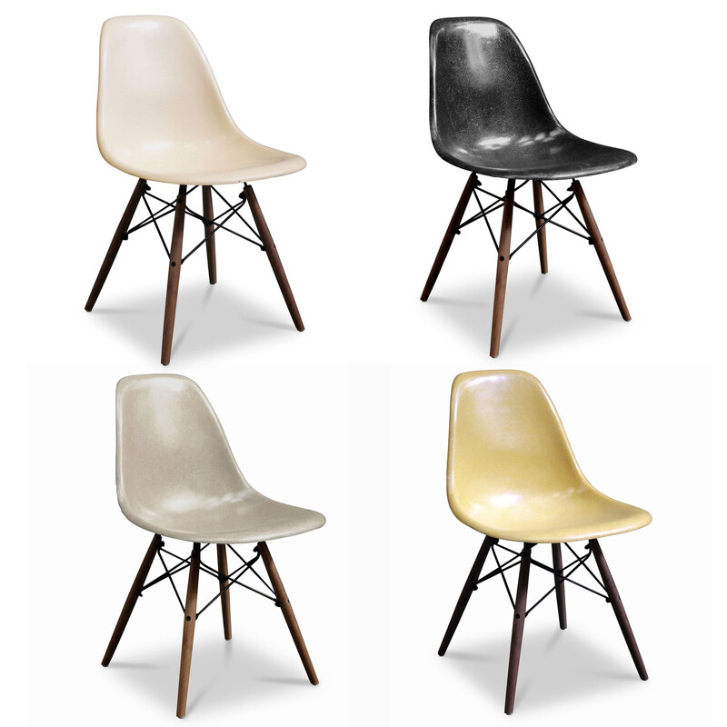 Set aus 4 Vintage-Stühlen DSW von Charles