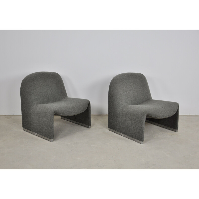 Pair of vintage armchairs by Giancarlo Piretti for Anonima Castelli 1970s