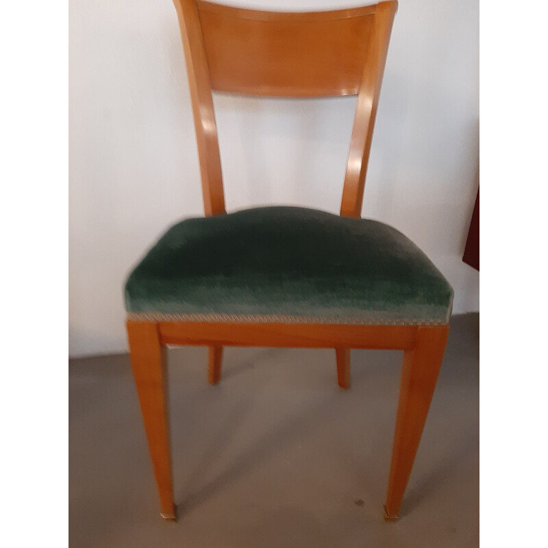 Conjunto de 6 sillas vintage art decó Dominique 1940