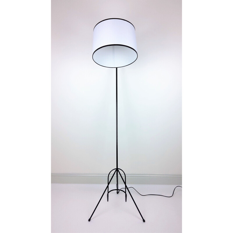 Vintage black metal floor lamp 1960s