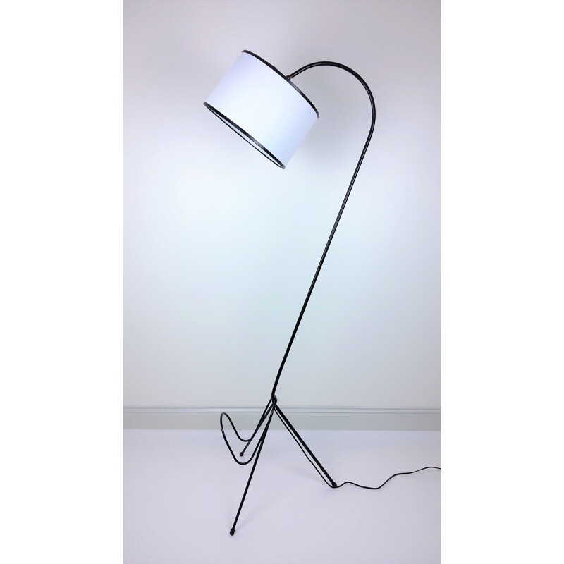 Vintage black metal floor lamp 1960s