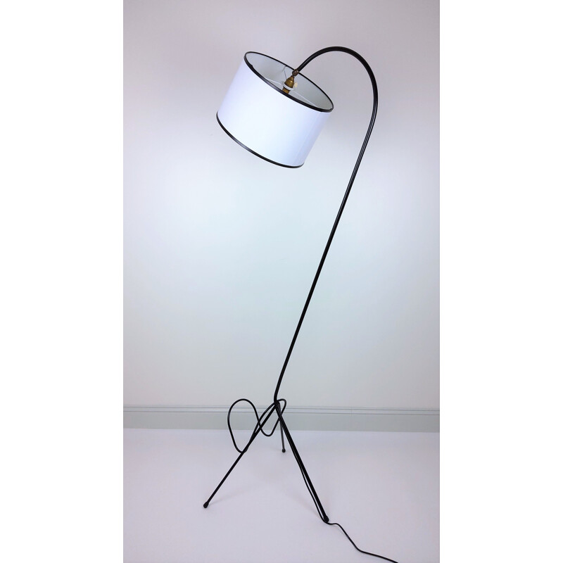 Vintage black metal floor lamp 1960s