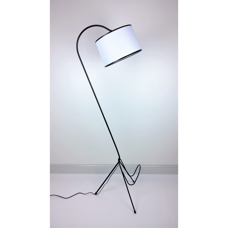 Vintage black metal floor lamp 1960s