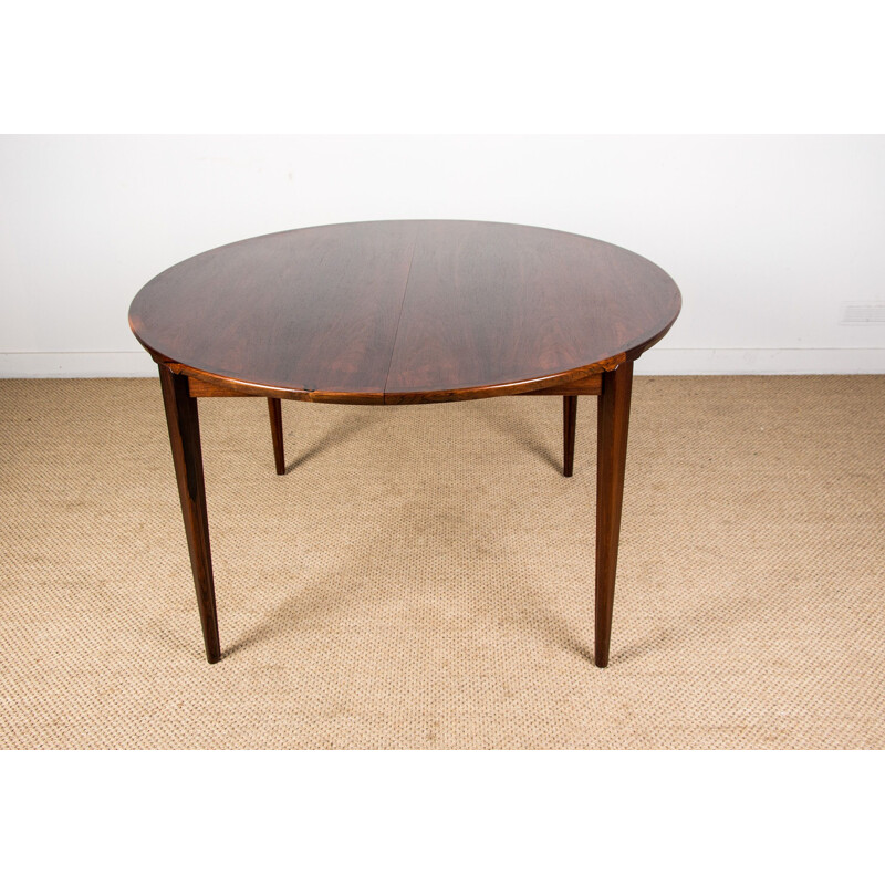 Table de repas vintage en Palissandre de Rio par Henry Rosengren Hansen pour Brande Mobelindustri 1960