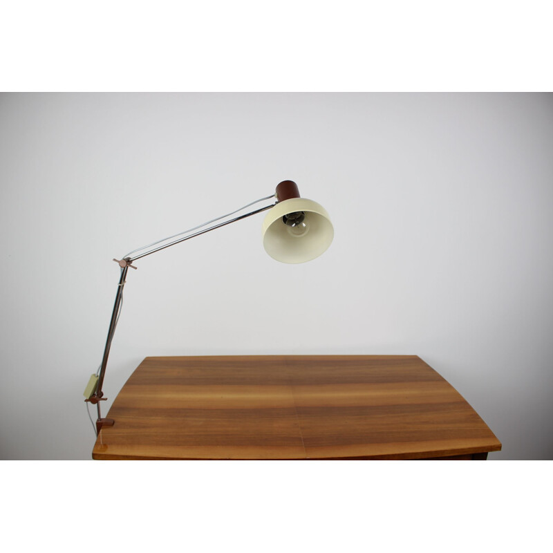 Vintage verstelbare metalen tafellamp van Josef Hůrka voor Napako, 1960