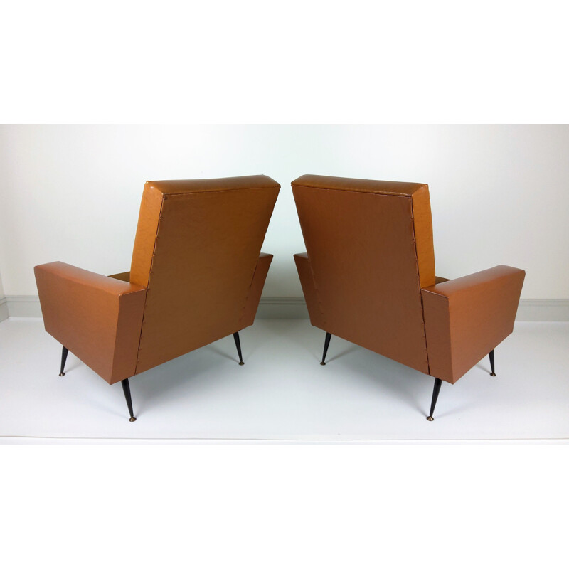 Pareja de sillones skai vintage, 1960