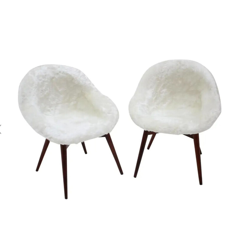 Pair of vintage lounge chairs by Miroslav Navratil 1960s