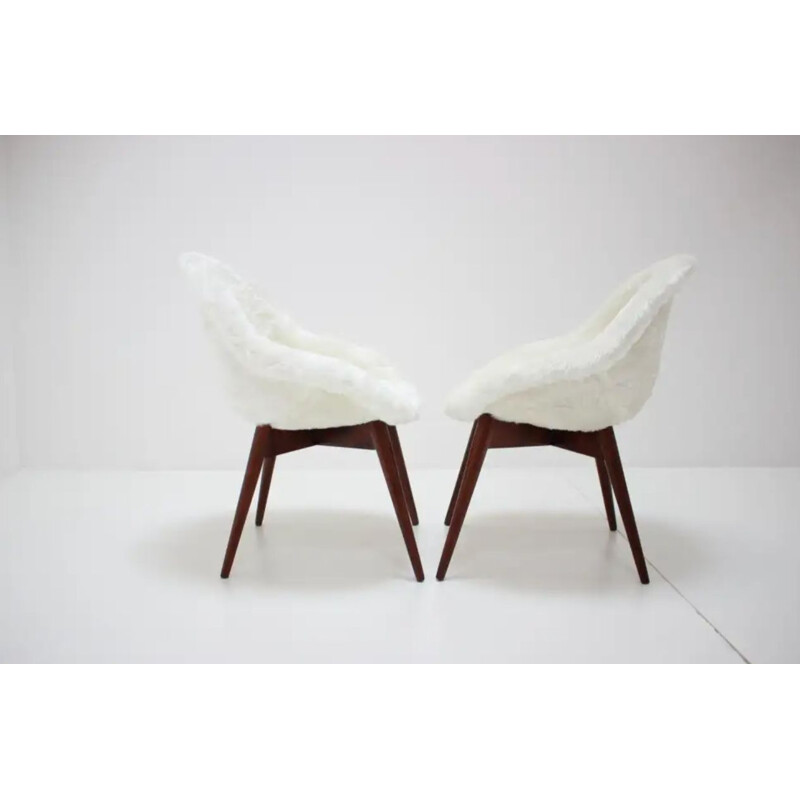 Paire de fauteuil lounge vintage de Miroslav Navratil 1960