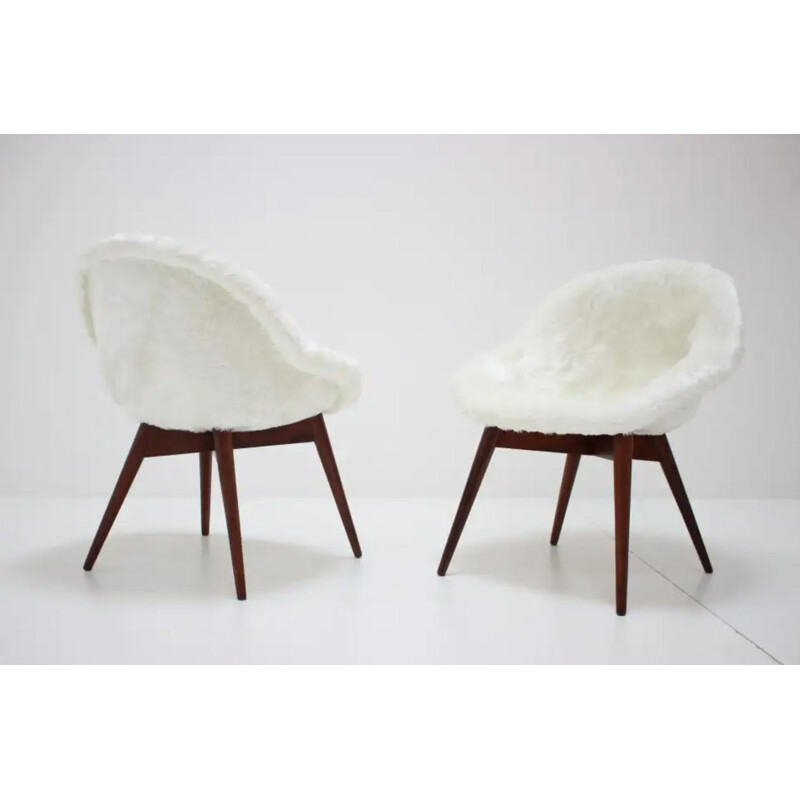 Paire de fauteuil lounge vintage de Miroslav Navratil 1960