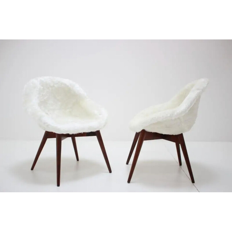 Pair of vintage lounge chairs by Miroslav Navratil 1960s