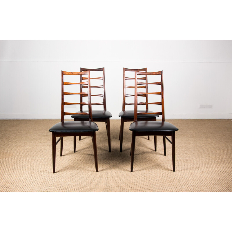 Set of 4 vintage Danish Rio rosewood chairs 1960s