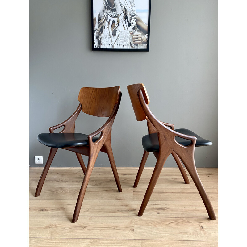 Set of  4 vintage Dining Room Chairs, for Mogens Kold, , Arne Hovmand Olsen 1950s