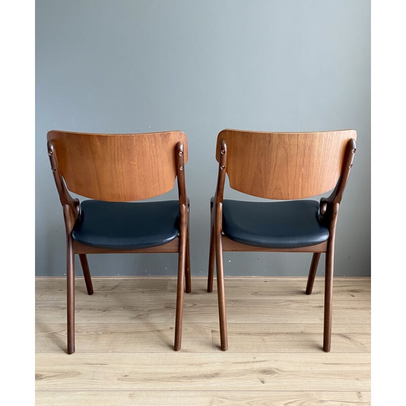 Set van 4 vintage stoelen voor Mogens Kold, Arne Hovmand Olsen 1950