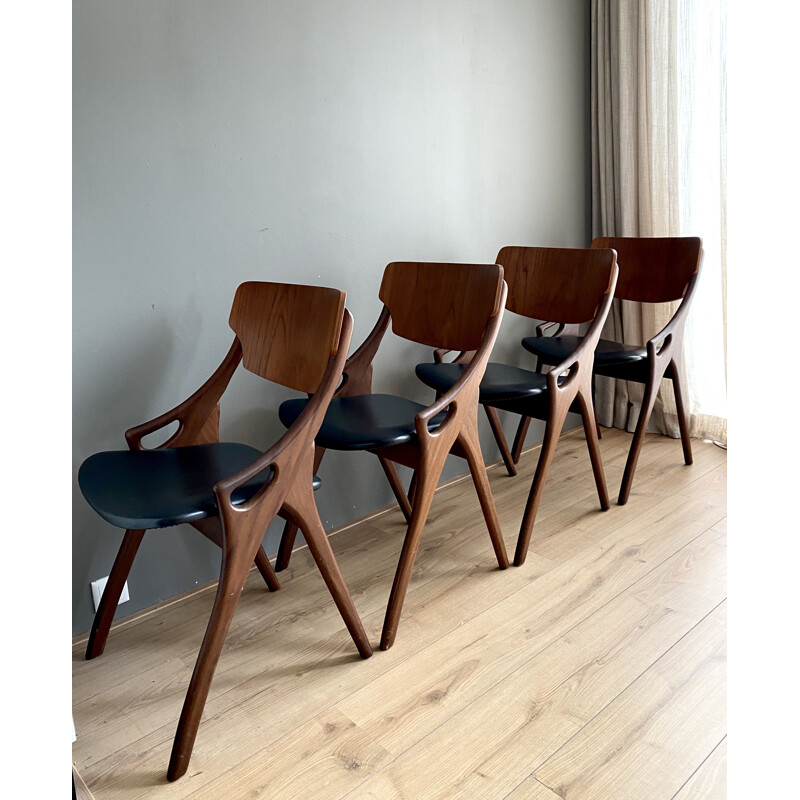 Set of  4 vintage Dining Room Chairs, for Mogens Kold, , Arne Hovmand Olsen 1950s