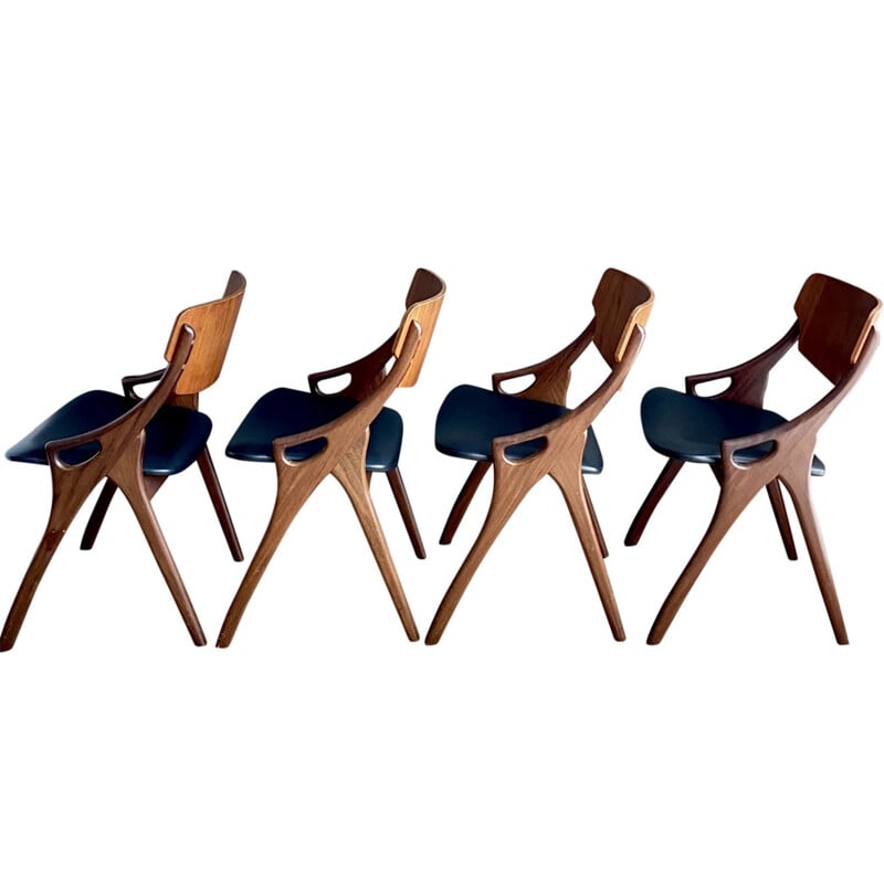 Ensemble de 4 chaises vintage pour Mogens Kold, , Arne Hovmand Olsen 1950