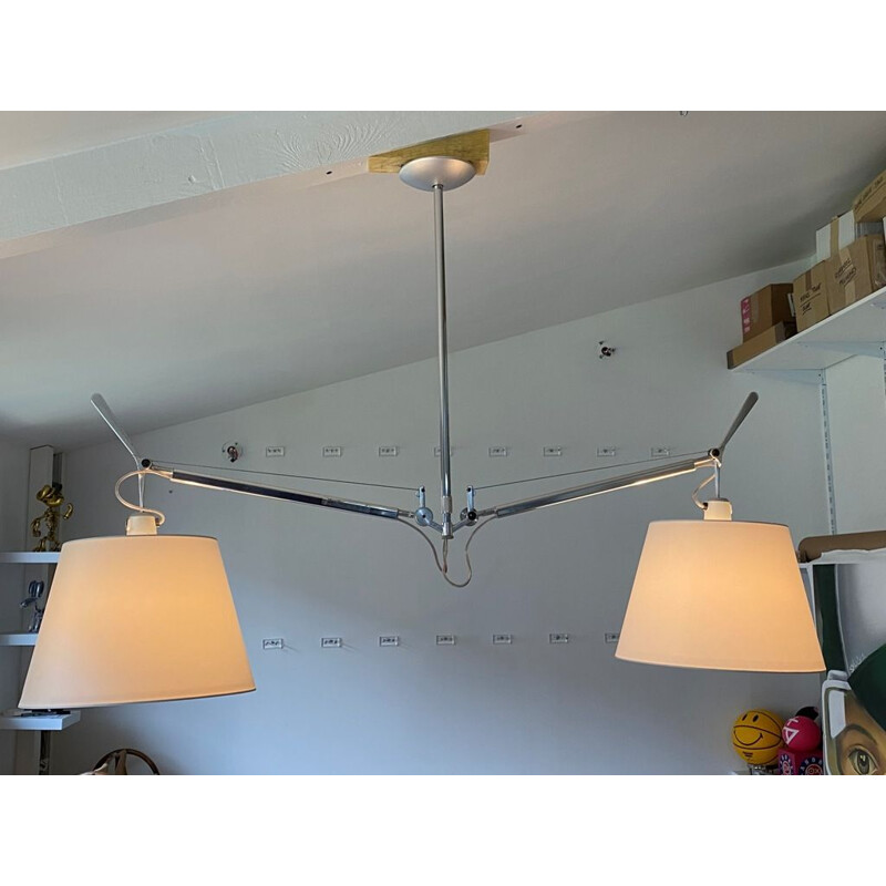 Suspension vintage Plafonnier Tolomeo 2 bras orientables satin