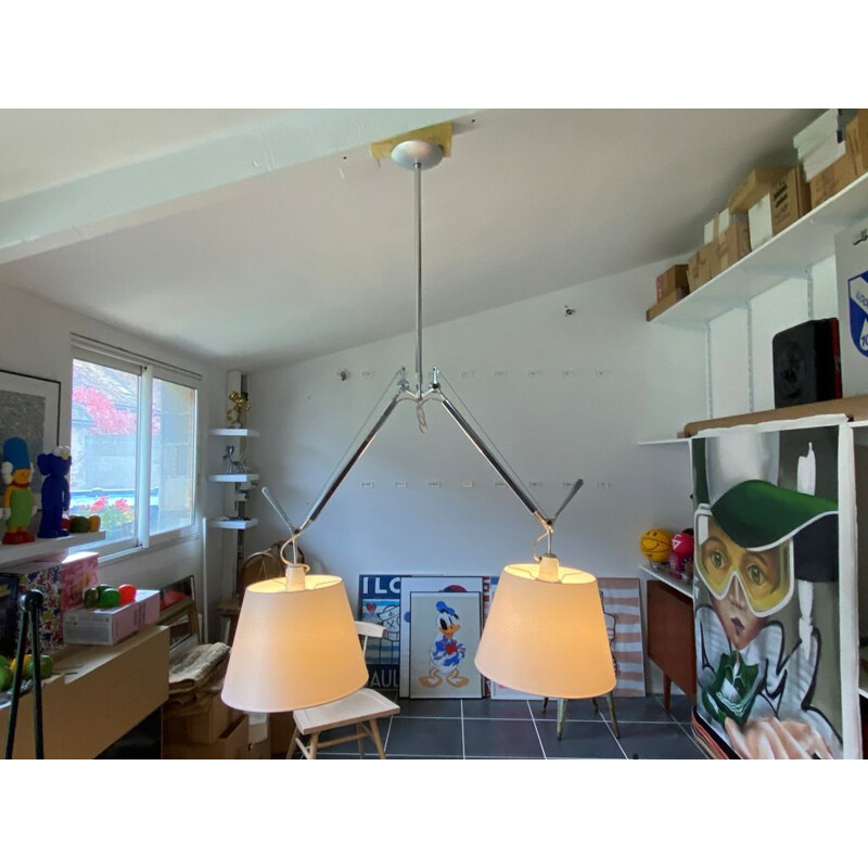 Suspension vintage Plafonnier Tolomeo 2 bras orientables satin