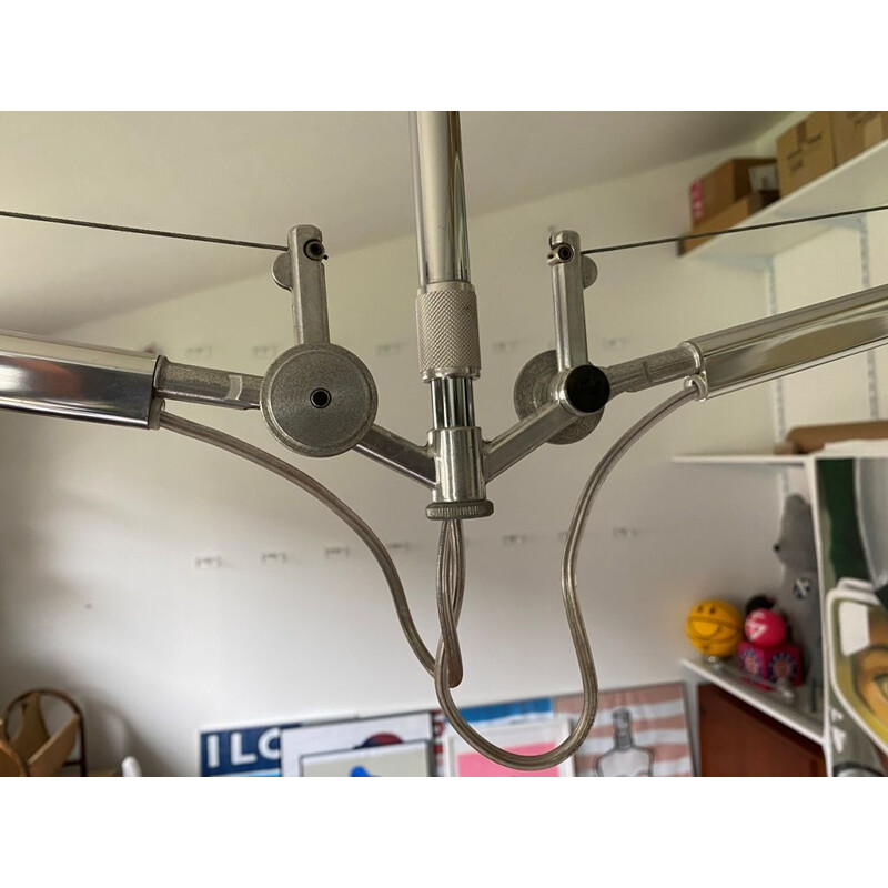 Vintage Suspension Ceiling Light Tolomeo 2 adjustable arms satin