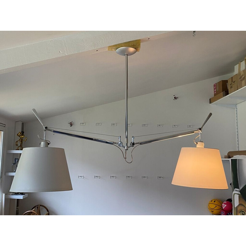 Vintage Suspension Ceiling Light Tolomeo 2 adjustable arms satin