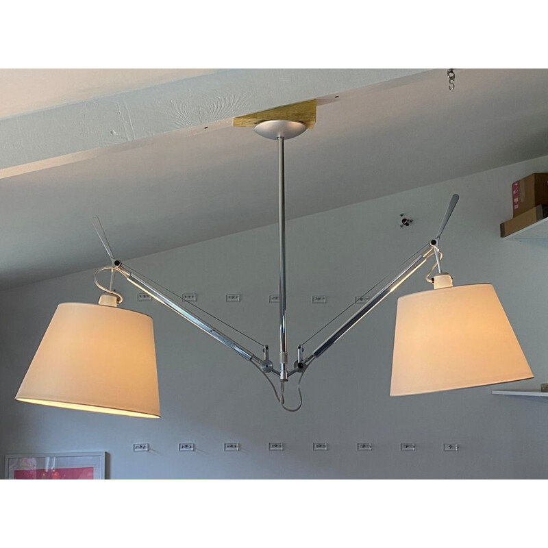 Suspension vintage Plafonnier Tolomeo 2 bras orientables satin