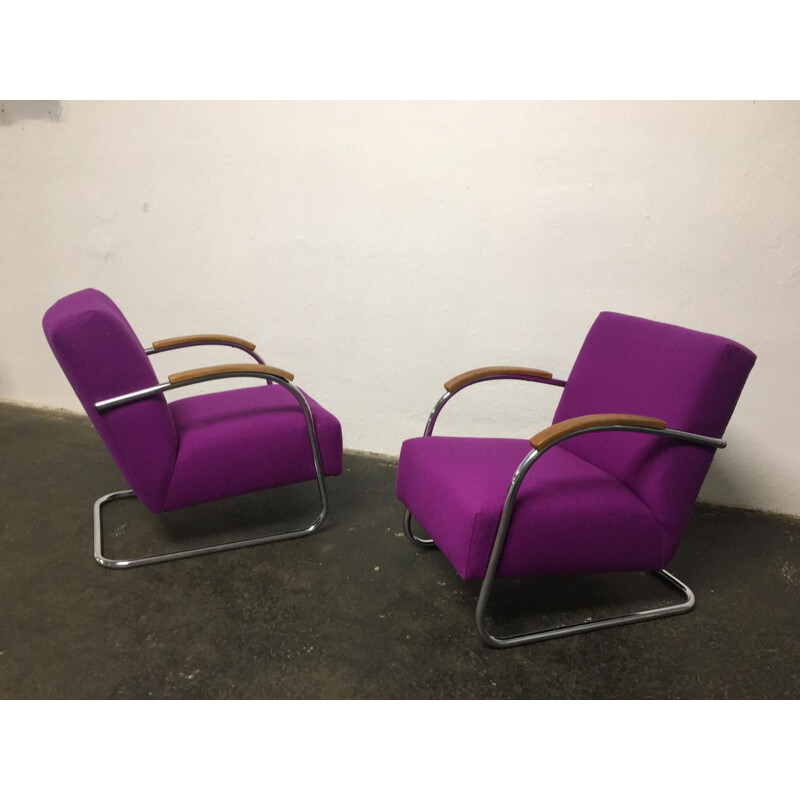 Paire de chaises tubulaires vintage Mucke Melder