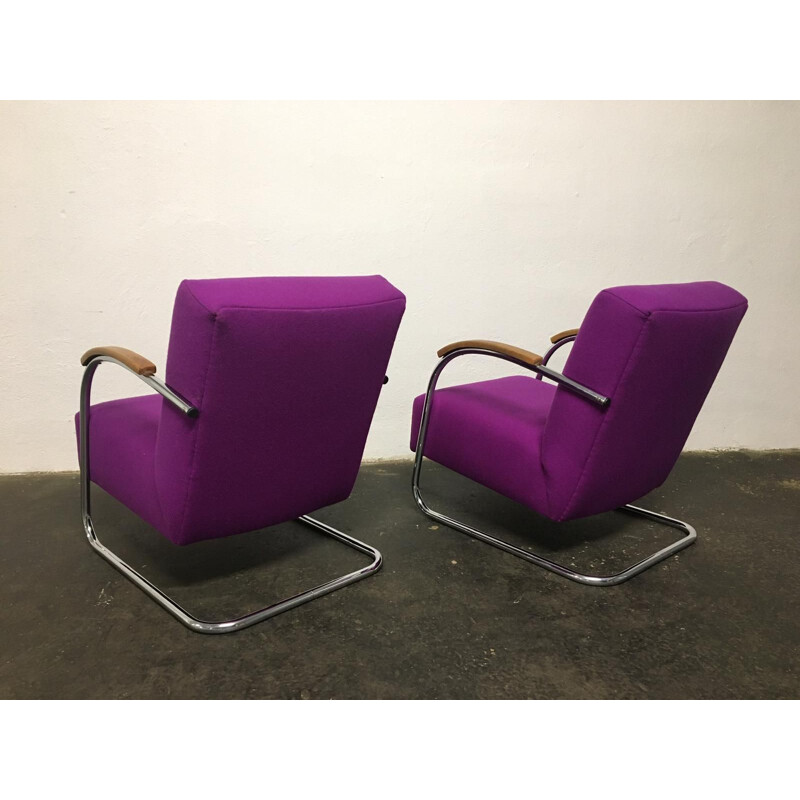 Pair of vintage tubular chairs Mucke Melder