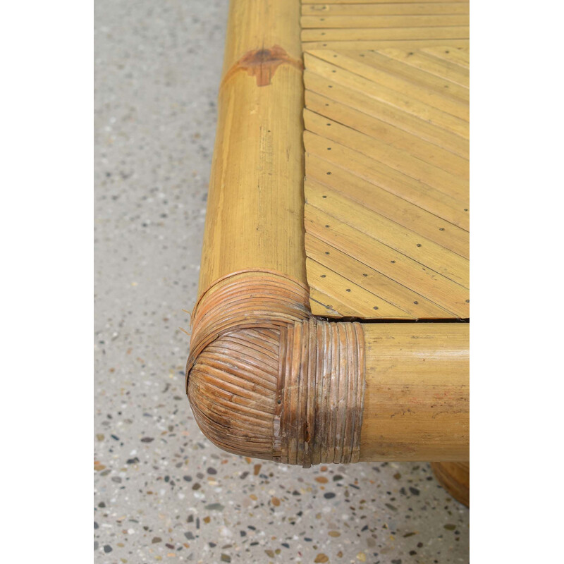 Table basse vintage Boomerang Bambou
