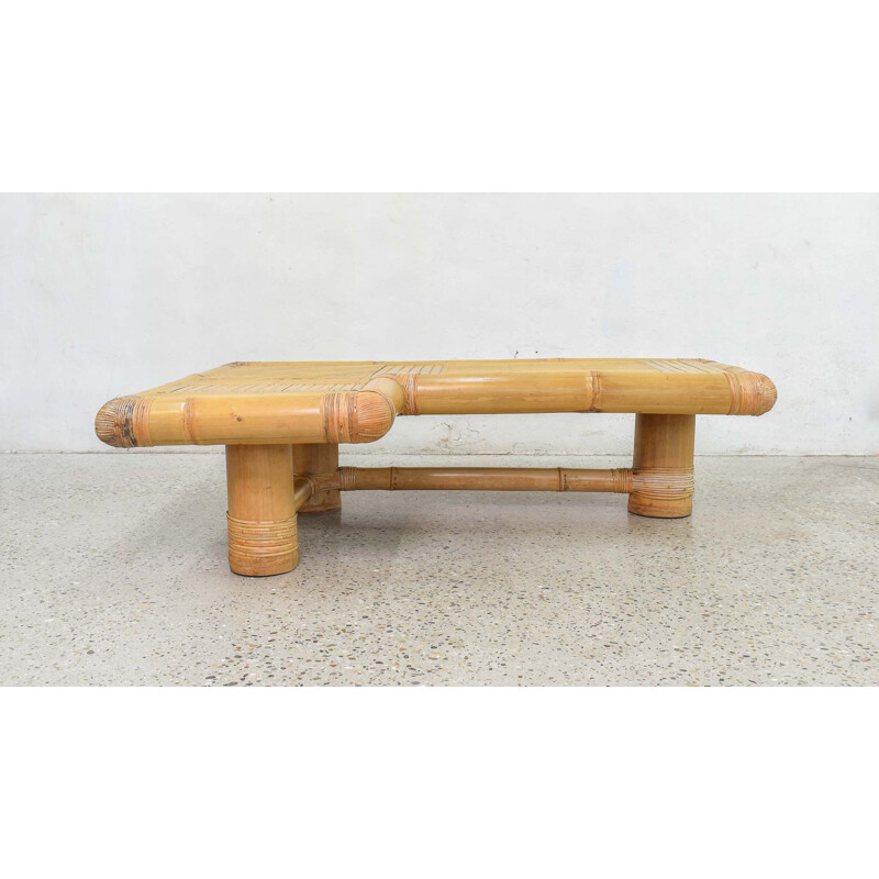 Vintage Coffee Table Boomerang Bamboo