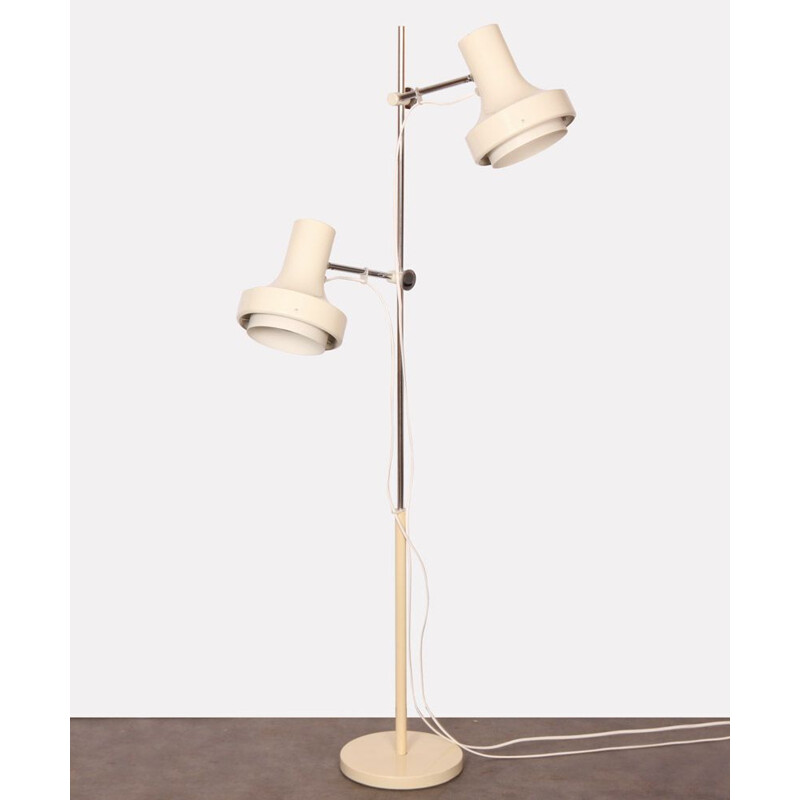 Lampadaire vintage blanc en métal par Josef Hurka pour Napako, 1970