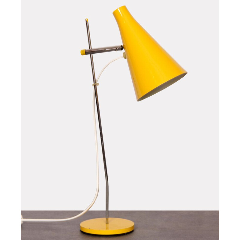 Lampe vintage jaune par Josef Hurka pour Lidokov, 1960