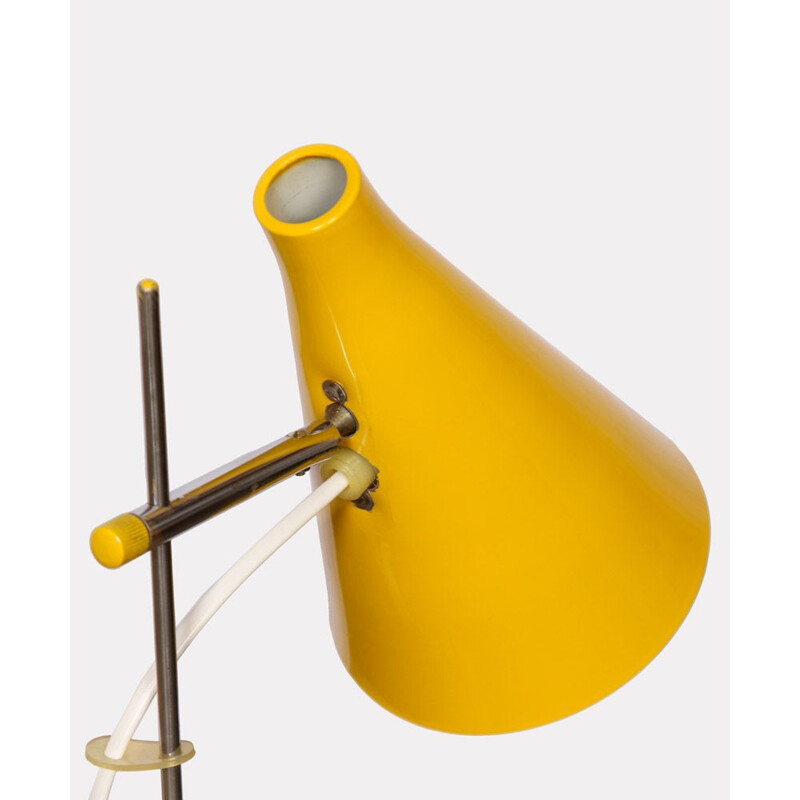 Lampe vintage jaune par Josef Hurka pour Lidokov, 1960