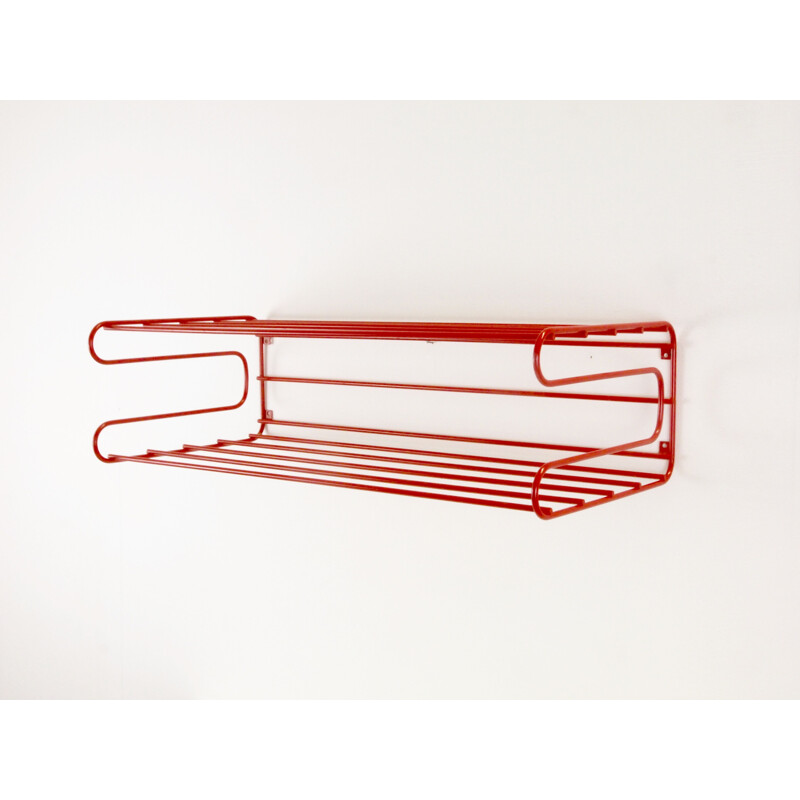 Vintage IKEA red wall rack from the Eighties in Memphis, Pilastro or Tomado 1980s